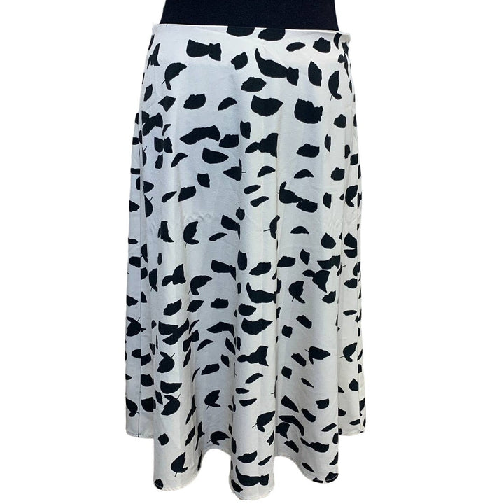 New York &amp; Company Size 6 Polyester Blend Midi Fall Leaf Polka Dot A-Line Skirt