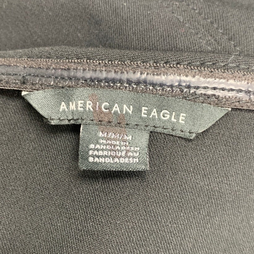 New American Eagle Womens Medium Black LBD Foldover Tube Smocked Mini Dress