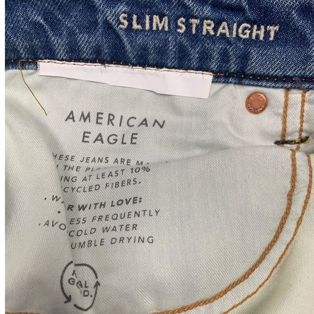 New American Eagle Womens Size 10 Cotton Blend Slim Straight Denim Blue Jeans