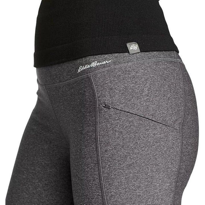 New Eddie Bauer Womens Heather Gray Trail Tight High-Rise Straight Leg Pants