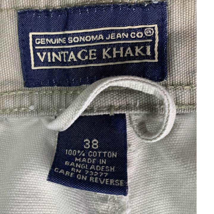Sonoma Jeans Co Mens Size 38 Cotton Khaki Button Fly Long Cargo Shorts w Pockets