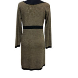 Chiaramente Medium Made In Italy Wool Blend Long Sleeve Sweater Dress Bow Detail