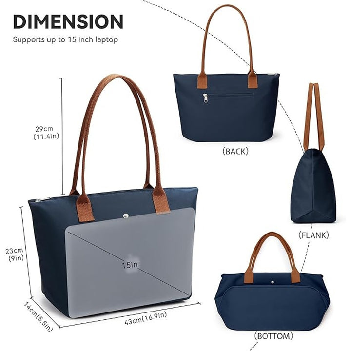 New Kalidi Navy Water Repllant Canvas Nylon Top-Handle Purse Tote Bag Handbag