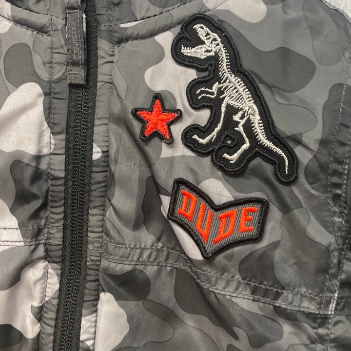 The Childrens Place Size 2T PolyAcrylic Camo Dinosaur Long Sleeve Lined Coat