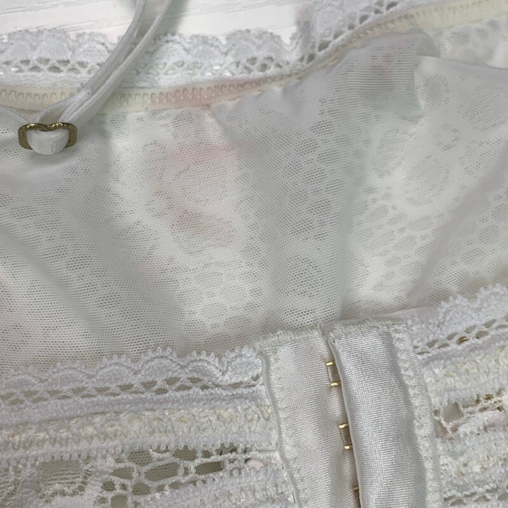 Lot of 2 New Aerie Womens Small White Beachside Floral Lace Bras w Sample Marks