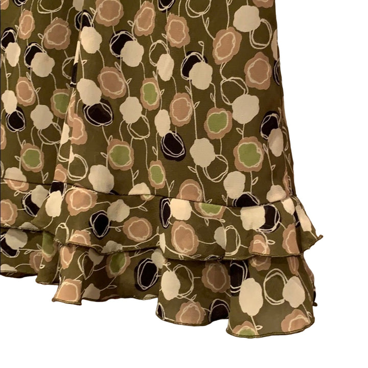 LOFT Petites 12P Flowy Knee Length Polka Dot Circle Skirt w Lacy Tank Top