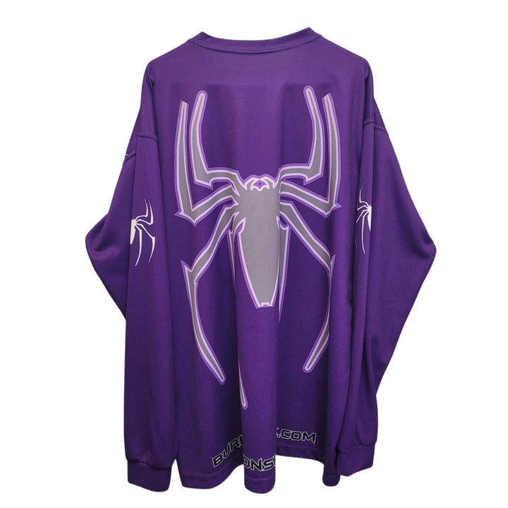 Burlington Spiders Mens 2X Purple Spiders &amp; Web Long Sleeve Crew Neck Jersey