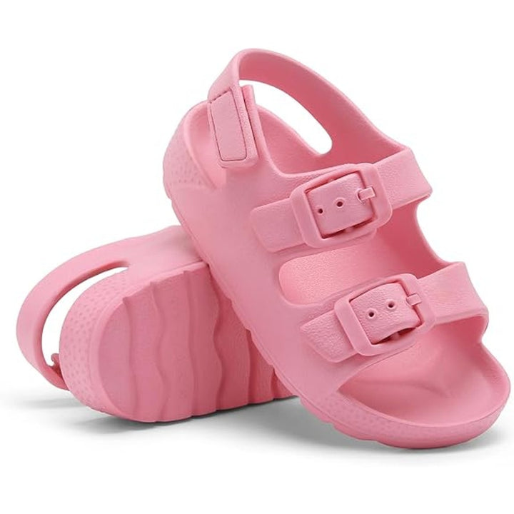 Inminpin Toddler Girls Size 8 Pink Sandal Buckle Sandel Open Round Toe Shoes