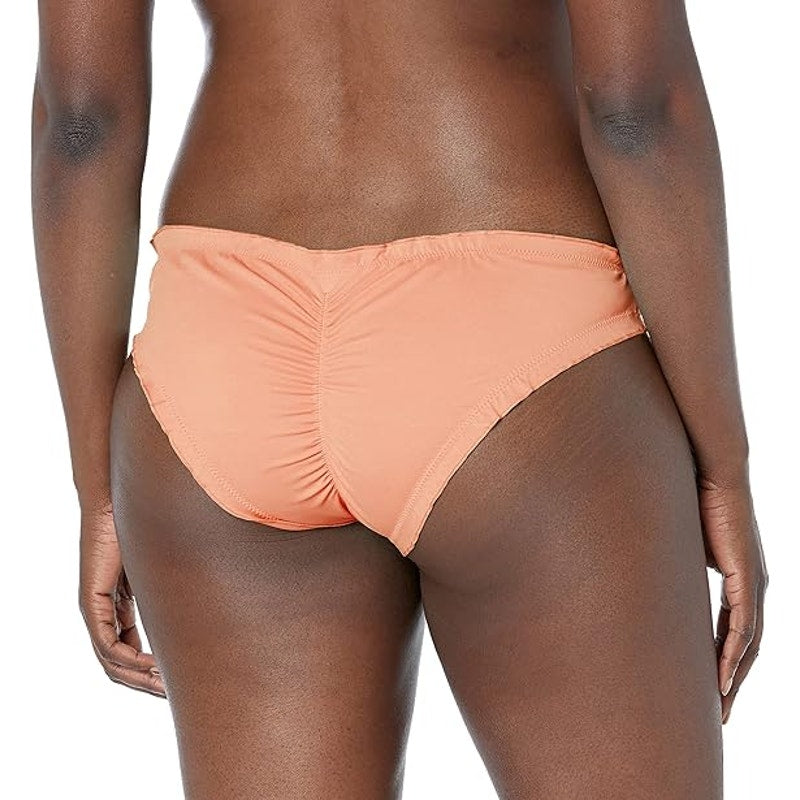 New Smart &amp; Sexy Womens Small Peach Luster Ruffled Ruched Back Bikini Bottoms