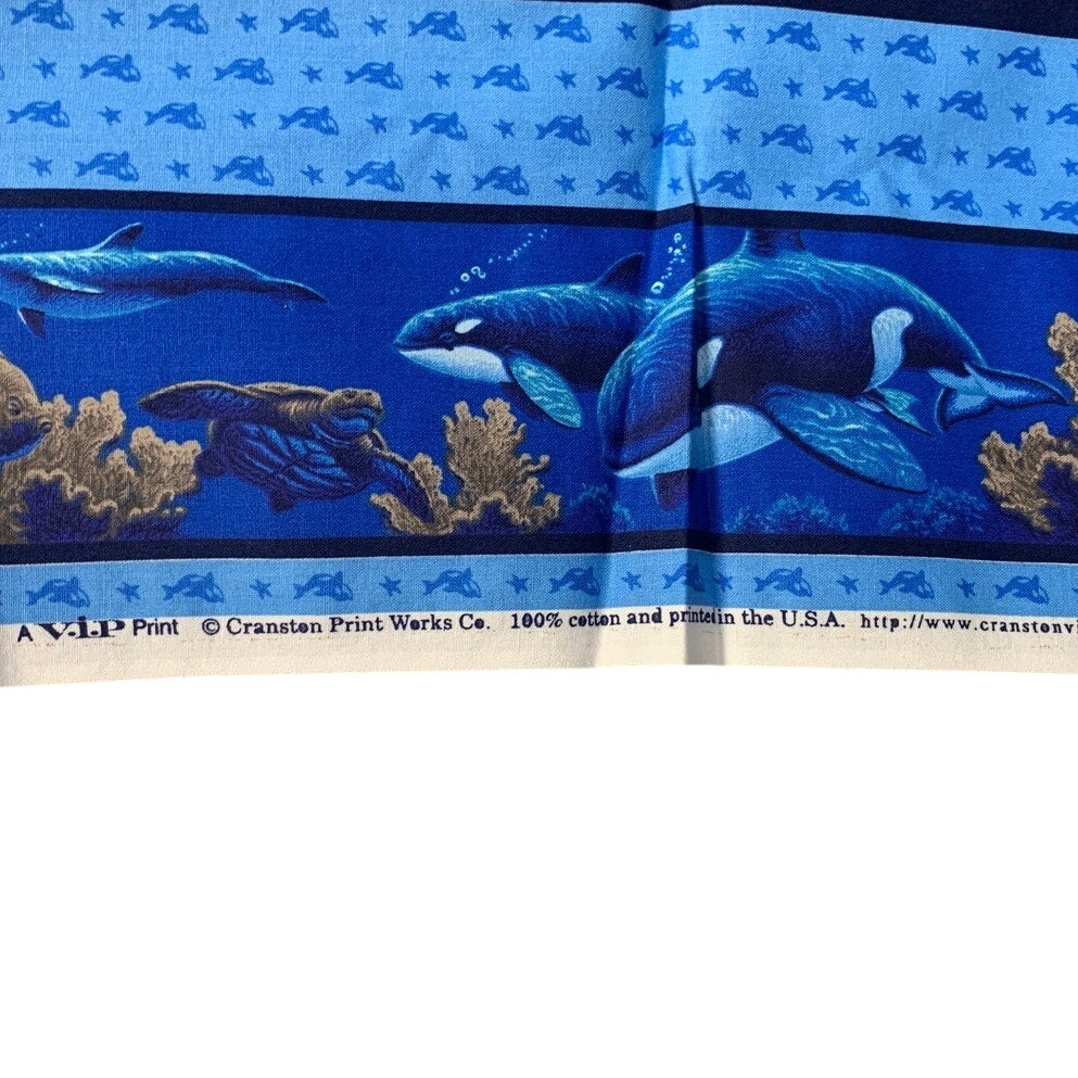 3 Polar Bear Orca Whale Ocean Printed Quilt Blocks Craft Fabric Quilting Squares