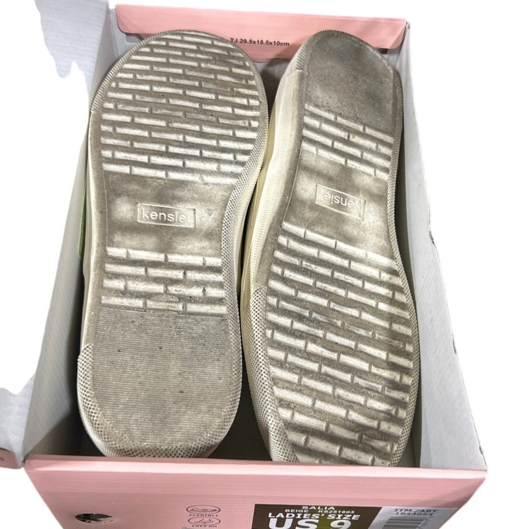 Kensie Womens Size 6 Beige Salia Slip On Flexible Comfort Sneaker Shoes