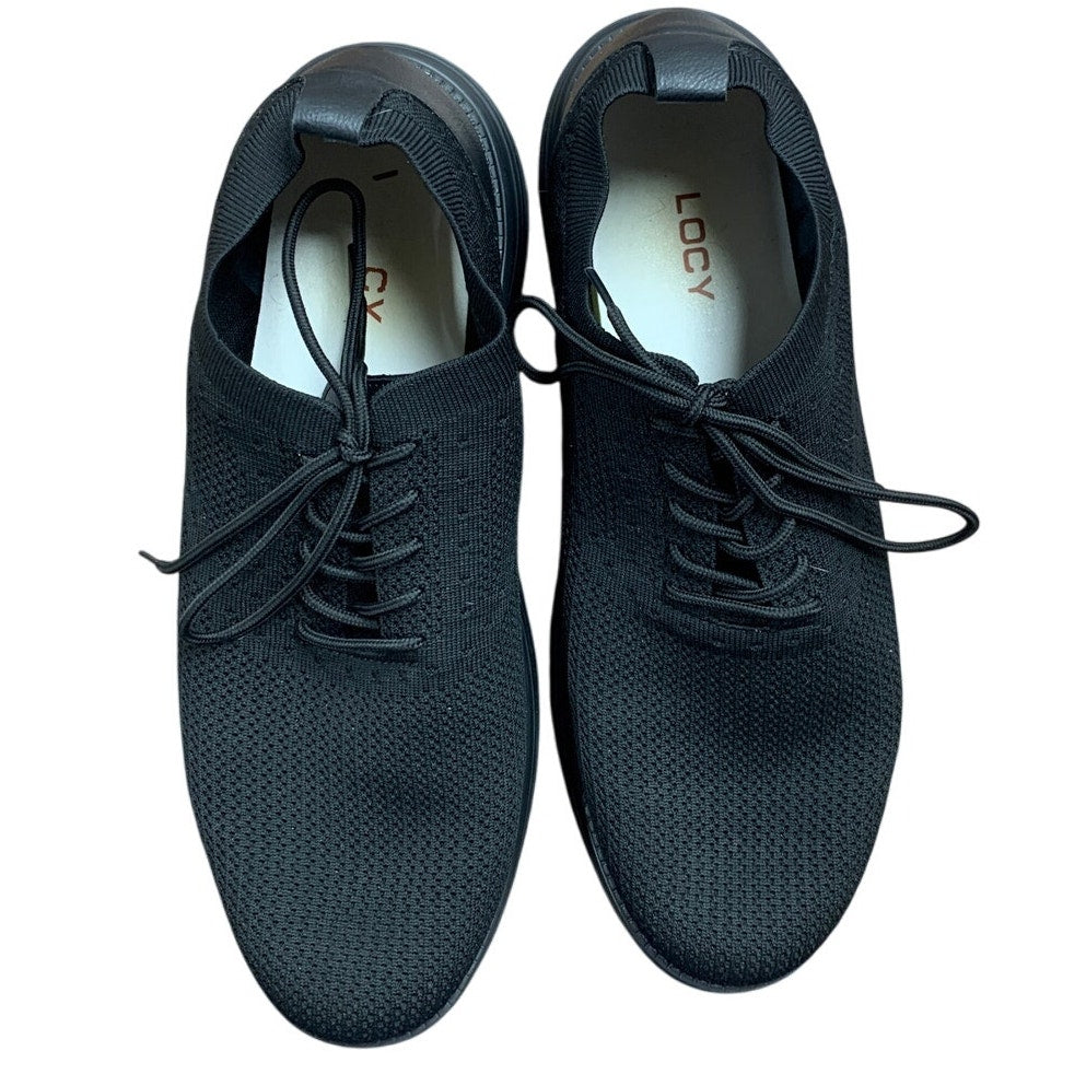 Vilocy Mens Size 15 Black Woven Fabric Lace Up Sneakers Oxfords Business Shoes