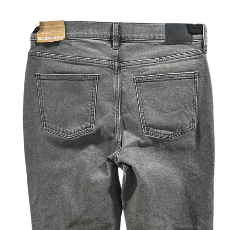 New Eddie Bauer Womens Washed Black Authentic Voyager High Rise Straight Jeans