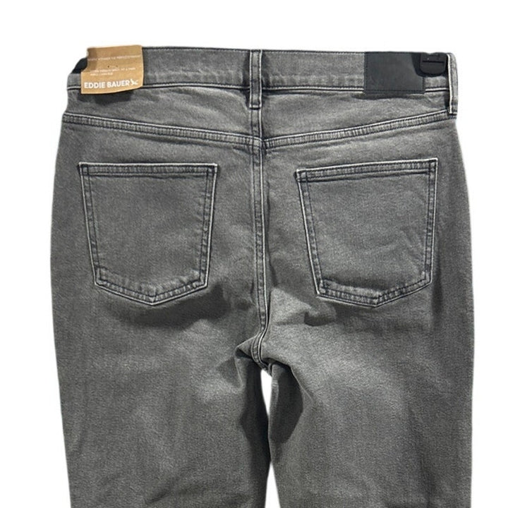 New Eddie Bauer Womens Washed Black Authentic Voyager High Rise Straight Jeans