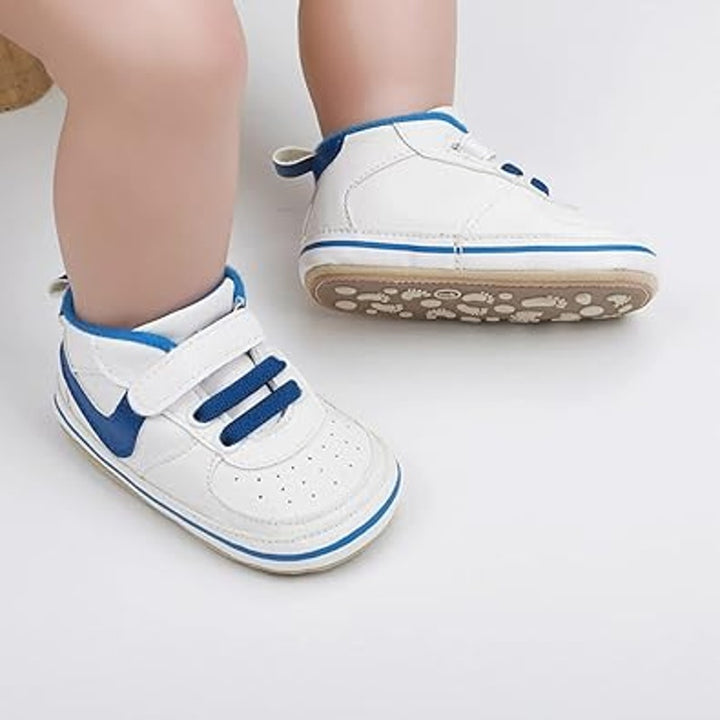New Clowora Unisex Size 12-18 Months Blue White Infant Non-Slip Baby Shoes