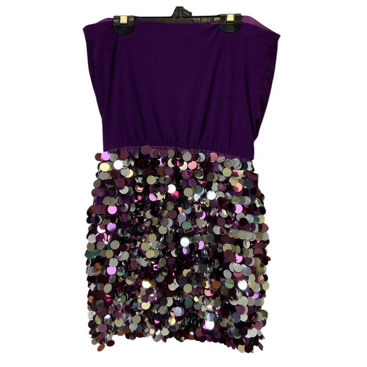 As U Wish Womens Small Strapless Shiny Sequin Short Polyester Blend Party Dress