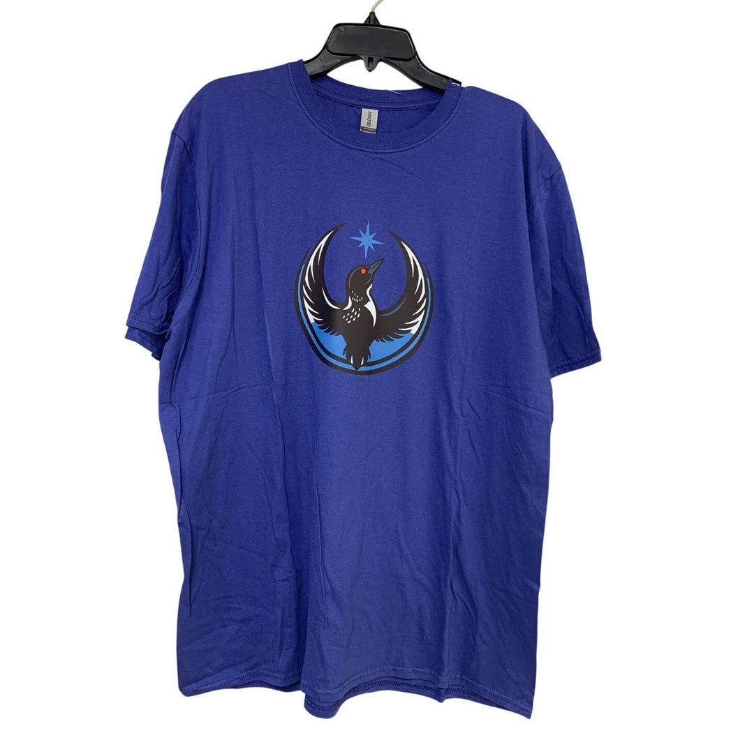 New Hand Printed Mens XL Blue Minnesota Rebel Alliance Bird Anti-Ice Protest Tee