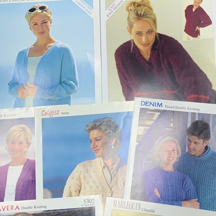 Lot of 25 New Women Men Kids Vintage 1990s 2000s Knitting Patterns