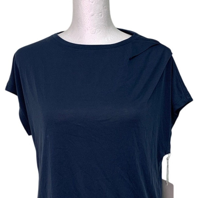 NWT New Worthington Womens XS Petrol Blue Short Sleeve Crew Neck Tee Shirt Top
