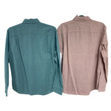 2 New American Eagle Mens Medium Cotton Linen Long Sleeve Button Up Shirts