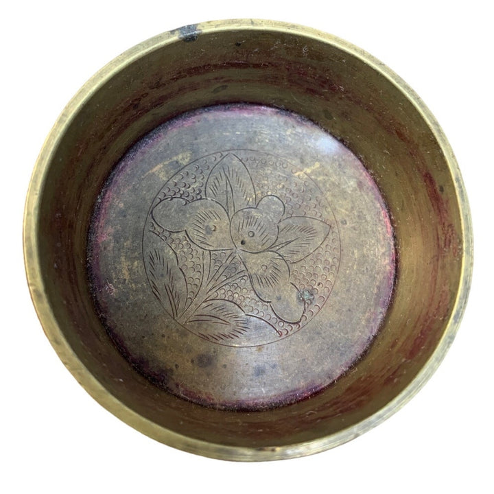 Vintage Made In India Flower Etched Metal Incense Burner Latched Box Set
