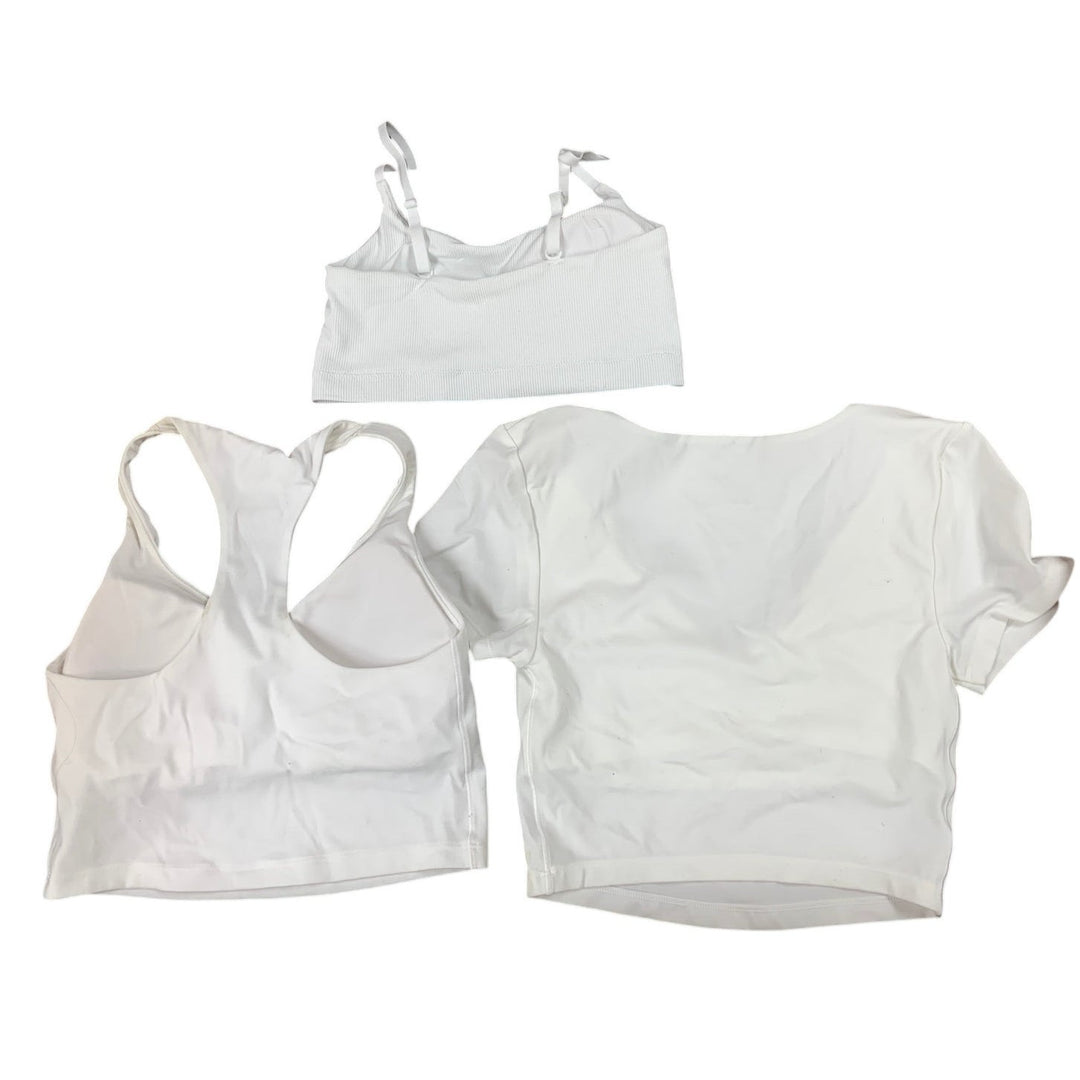 3 New American Eagle Womens Small White Athletic Tops Adjustable Strap Bra
