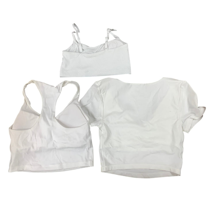 3 New American Eagle Womens Small White Athletic Tops Adjustable Strap Bra