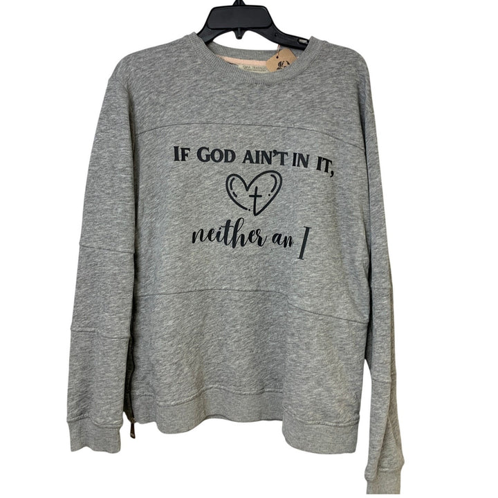 Upcycled Hand Printed Womens Medium If God Ain&