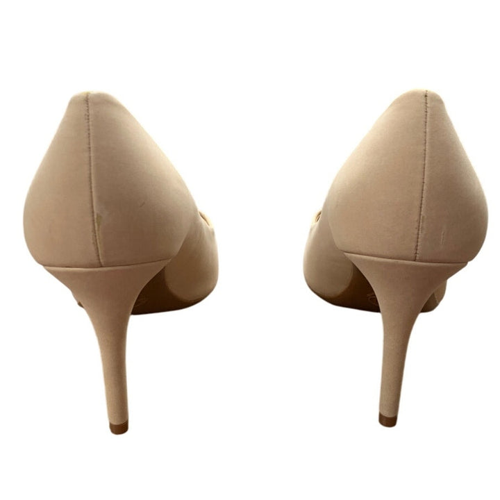 Trary Womens Size 10 Tan Faux Suede 4" Heel Pointy Closed Toe Pumps Shoes