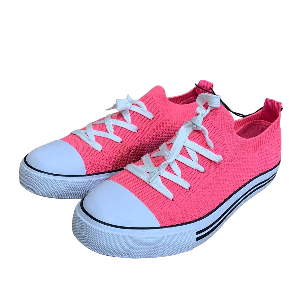 New Epicstep Ladies Size 10 Hot Pink Low Stretchy Mesh Sneakers Tennis Shoes