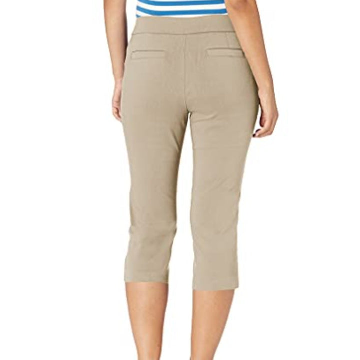 New Briggs New York Womens 14 Cobblestone Pull On Capri with Pocket Casual Pants