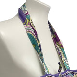 Vera Bradley Purple Blue Floral Quilted Fabric Handbag Purse Tote Bag