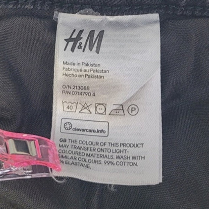 H&amp;M Womens Size 6 Stretch Cotton Ultra High Waist Button Fly Denim Mom Jeans