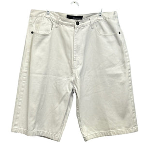 Rocawear Mens Size 40 100% Cotton Long White Denim Jean Shorts Jorts