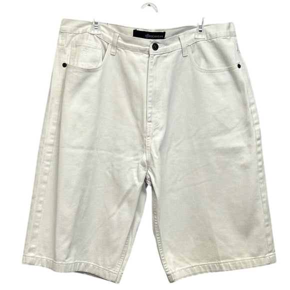 Rocawear Mens Size 40 100% Cotton Long White Denim Jean Shorts Jorts