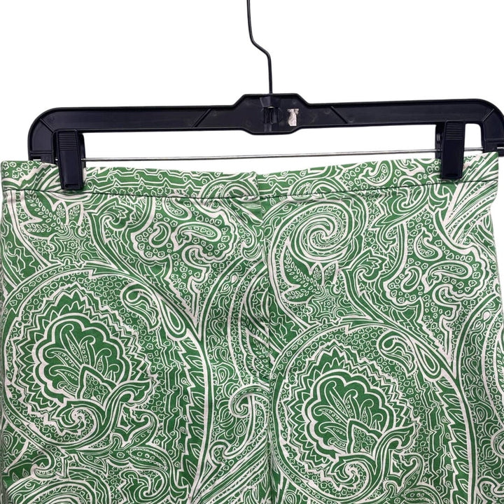 JM Collection Womens Size 16 Stretch Cotton Paisley Back Elastic Waist Capris