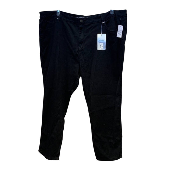 New Avenue Plus Size 32 Average Black Butter Denim Cotton Blend Skinny Jeans