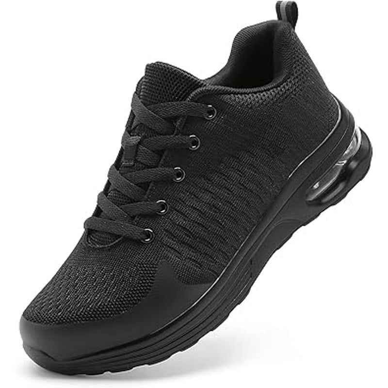 Lupwee Mens Size 14 Black Breatheable Mesh Lace Up Steel Toe Non Slip Work Shoes