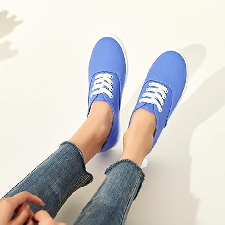 Fracora Womens Size 12 Periwinkle Blue Lace Up Basic Casual Sneakers Shoes