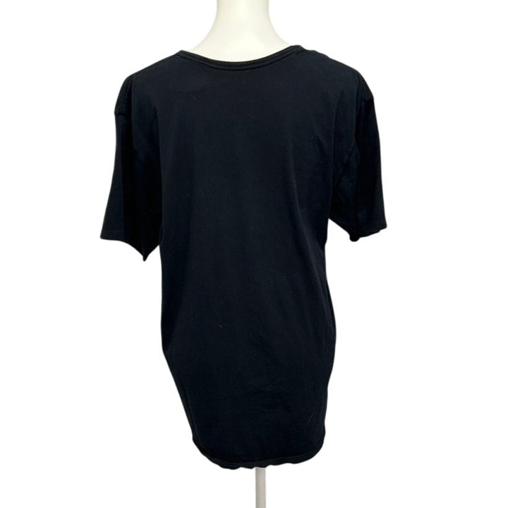 Hand Printed Womens XL Blue Jay Bird V-Neck Slim Fit 100% Cotton Tee Shirt