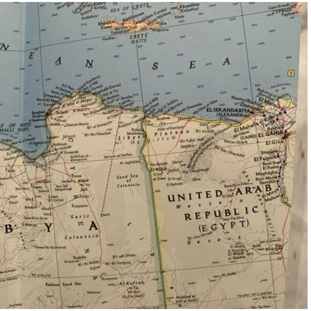 Vintage 1966 National Geographic Society Wall map of Northwestern Africa 19X25