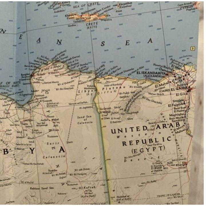 Vintage 1966 National Geographic Society Wall map of Northwestern Africa 19X25