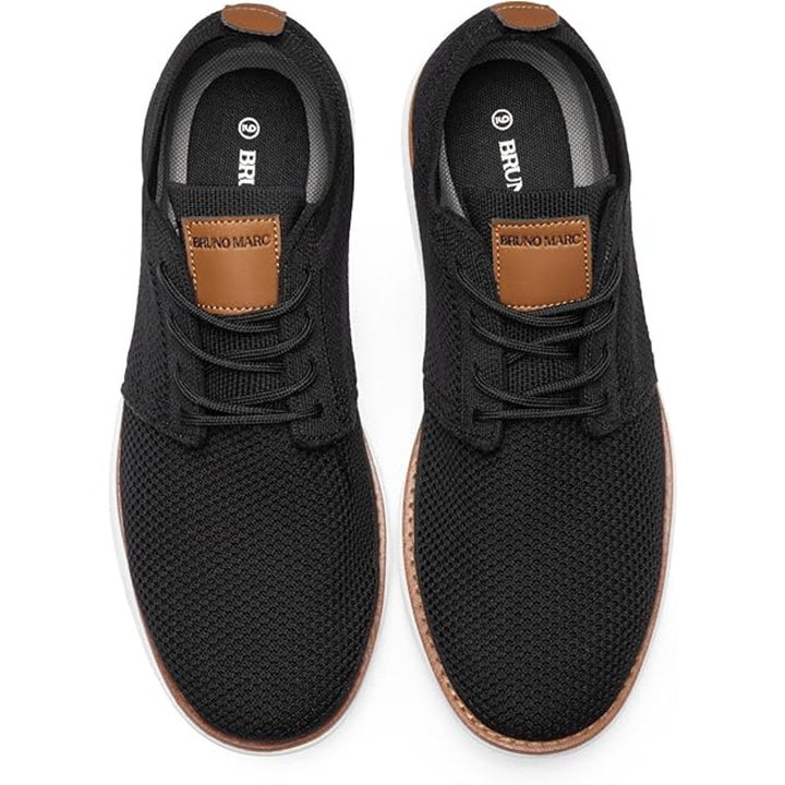 Bruno Marc Men Size 14 Black KnitFlex Breeze Mesh Oxfords Lace-Up Sneakers Shoes