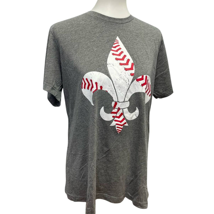 Arch Apparel Womens Large Fleur De Lis St Louis Baseball Crew Neck Tee Shirt