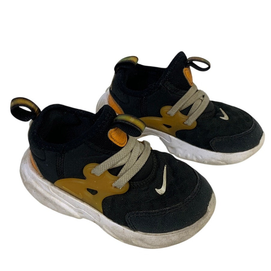 Nike Toddler Boys Size 8 Orange Black Sneakers Lace Up Round Toe Shoes EUC