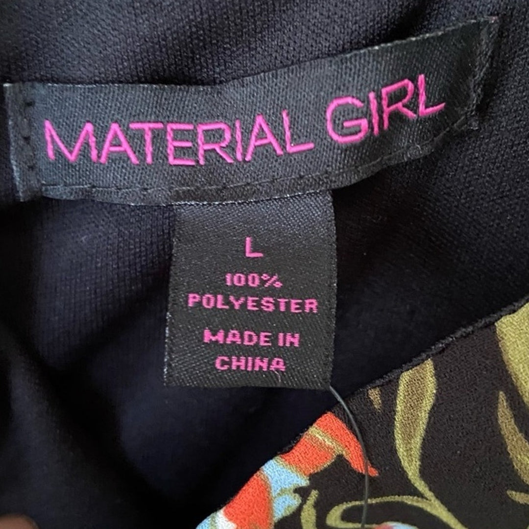 New Material Girl Juniors Large Thin Strap Floral Back Zip Maxi Overlay Romper
