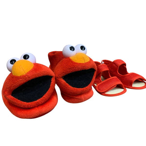 Sesame Street Elmo XL Slippers and Red Size 3 Magic Prewalker Sandals Lot
