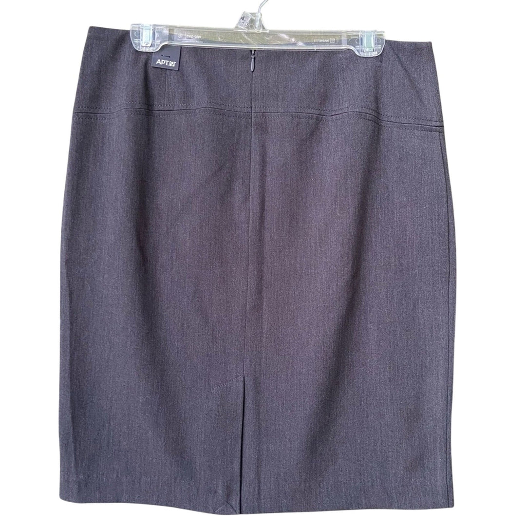 NWT New Apt. 9 Womens Size 10 Gray Fully Lined Career Pieced Yoke Pencil Skirt
