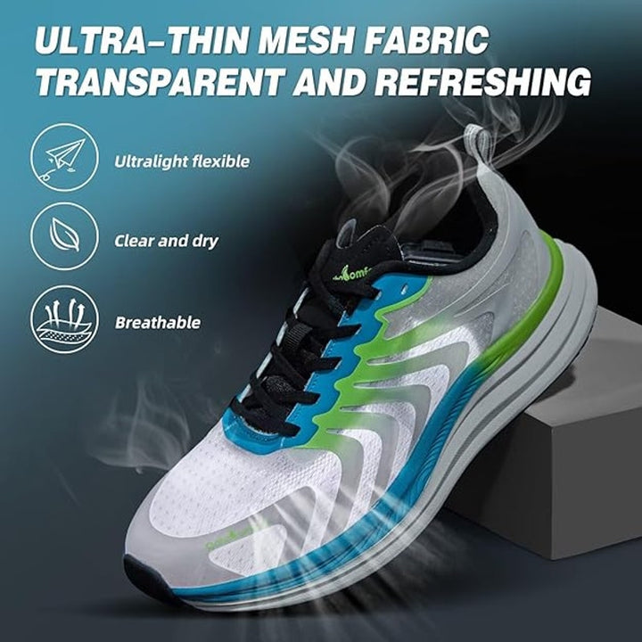 Orthocomfoot Mens Size 8 White Blue Green Arch Support Athletic Shoes