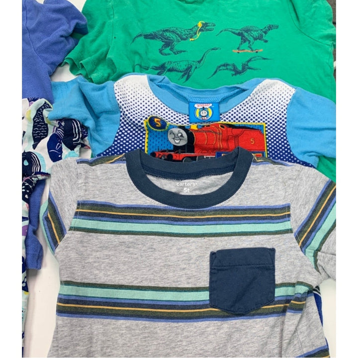 9 Boys 5T Short Sleeve Polo Tee Shirt Sleeper Vest Pajamas Mixed Clothes Lot